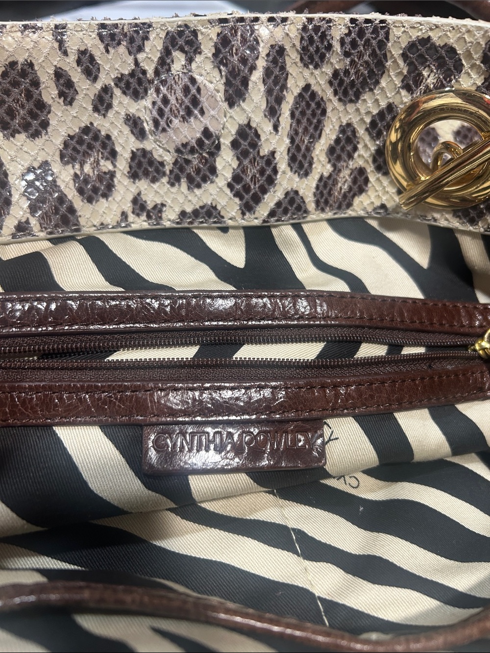 Cynthia Rowley Leopard-Print Tote Bag - Brown/Beige - Picture 10 of 12